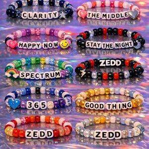 ZEDD | set of 10 Kandi festival / rave beaded bracelets